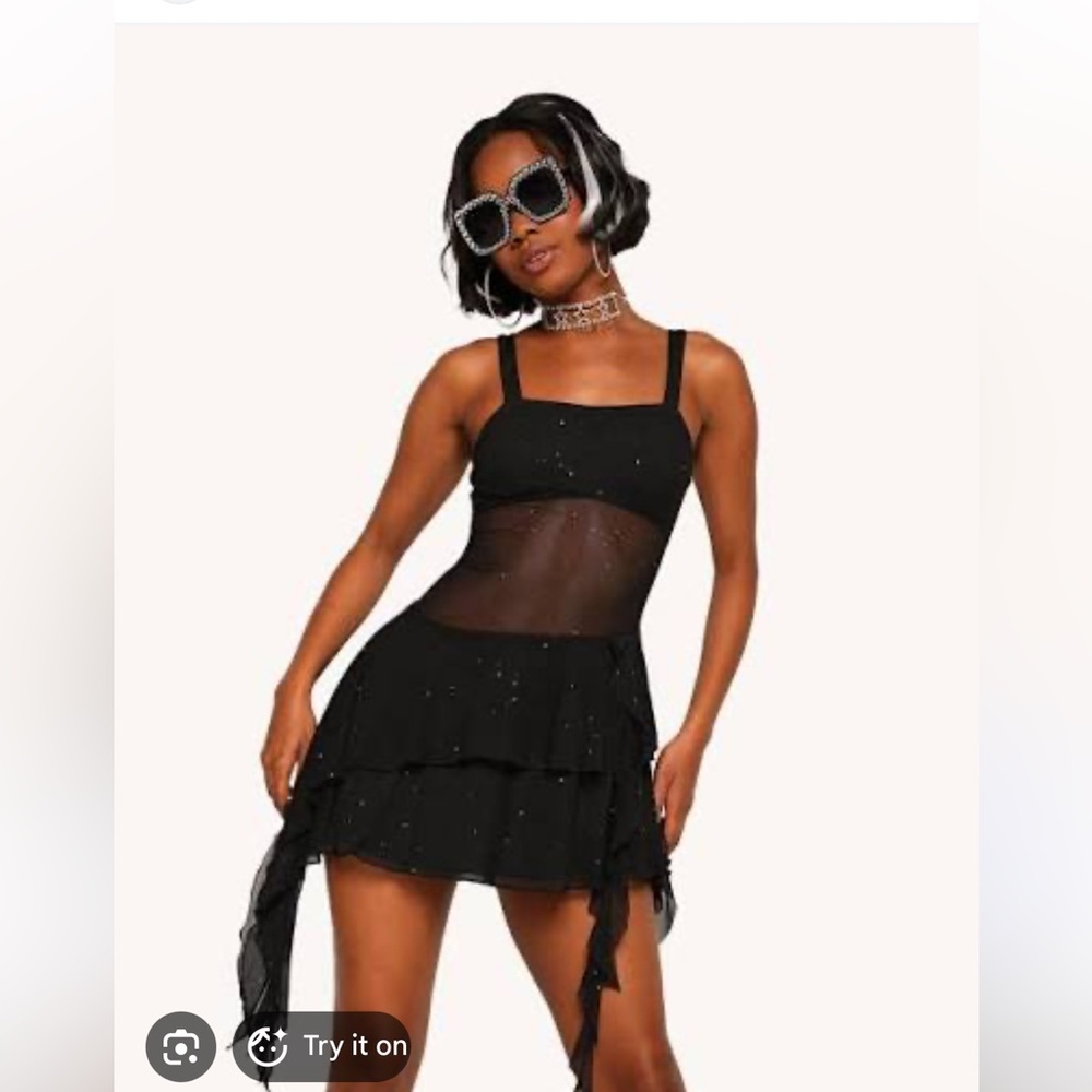 iHeartRaves Holo Star Asymmetrical Dress